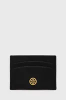 Kožená peněženka Tory Burch dámská, černá barva