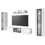 Livetastic OBÝVACÍ STĚNA, bílá, vysoce lesklá bílá