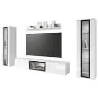 Livetastic OBÝVACÍ STĚNA, bílá, vysoce lesklá bílá