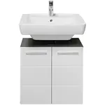 Xora SKŘÍŇKA POD UMYVADLO, vysoce lesklá bílá, antracitová, 60/62/31 cm