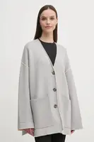 Oboustranný kardigan OUI šedá barva, 90801