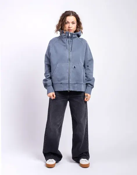Carhartt WIP W' Hooded Torion Jacket Office Blue grind wash XS