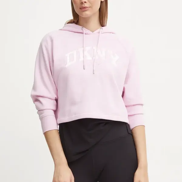 Mikina Dkny dámská, růžová barva, hladká, DP4T9811