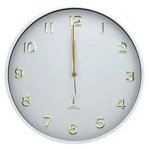 Ambia Home RÁDIEM ŘÍZENÉ HODINY bílá 40 cm