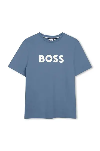 BOSS Dětské bavlněné tričko BOSS