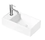 kielle Arkas I - Umývadielko 42x23 cm, bez prepadu, 1 otvor na batériu vľavo, biela 30611400L