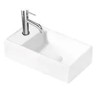 kielle Arkas I - Umývadielko 42x23 cm, bez prepadu, 1 otvor na batériu vľavo, biela 30611400L
