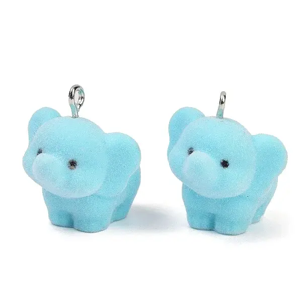 Flocky Resin Pendants