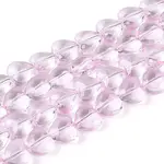 Baking Paint Transparent Glass Beads Strands