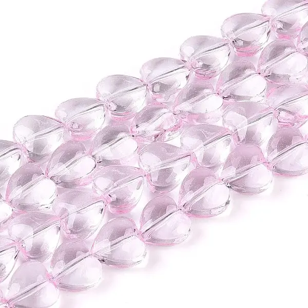 Baking Paint Transparent Glass Beads Strands