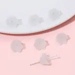 10Pcs Gradient Color Transparent Glass Bead Caps