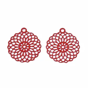 Spray Painted Hollow 430 Stainless Steel Pendants