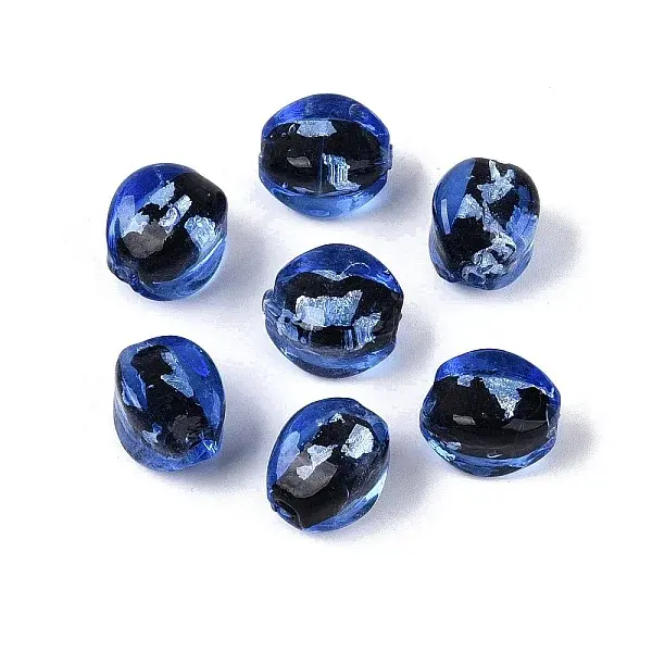 Handmade Silver Foil Glass Beads