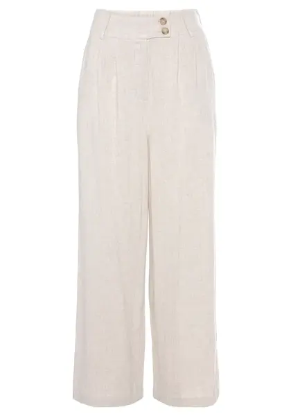 LASCANA Plisované nohavice  piesková