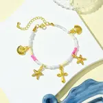 Starfish & Cross & Shell Alloy Charm Bracelet