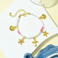 Starfish & Cross & Shell Alloy Charm Bracelet