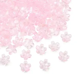 60G Baking Painted Transparent Glass Bead Caps