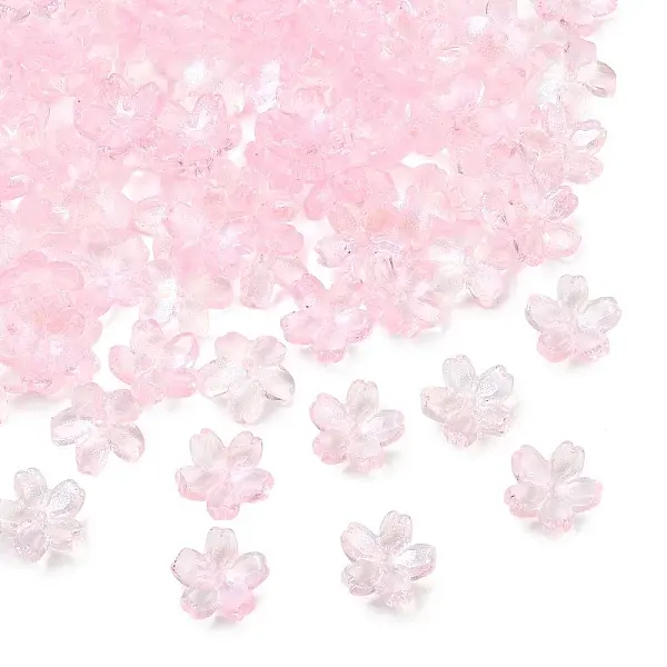 60G Baking Painted Transparent Glass Bead Caps