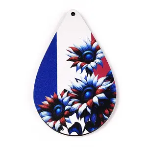 French Theme Printed Wood Pendants