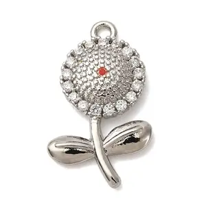 Brass Micro Pave Cubic Zirconia Pendants