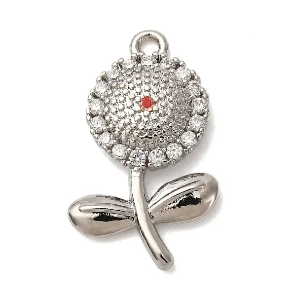 Brass Micro Pave Cubic Zirconia Pendants