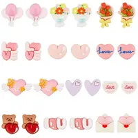 72Pcs 12 Styles Valentine's Day Themed Opaque Resin Cabochons