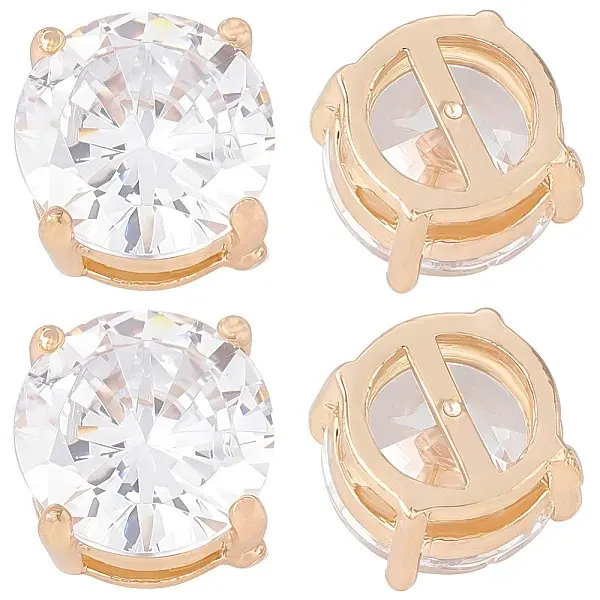 15Pcs Brass Clear Cubic Zirconia Multi-strand Links