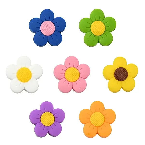 14Pcs 7 Colors Silicone Beads