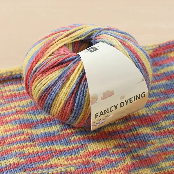 Wool Rainbow Segment Dyed Knitting Yarn
