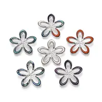 Alloy and Dyed Natural Paua Shell Pendants