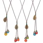 4Pcs 4 Colors Polyester Cords Lariat Necklaces Set
