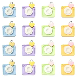 20Pcs 4 Colors Opaque Resin Pendants