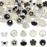 40Pcs 10 Styles 1-Hole Alloy Shank Buttons