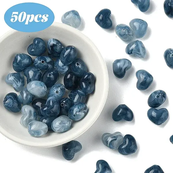 50Pcs Opaque Acrylic Beads