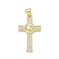 Brass Micro Pave Clear Cubic Zirconia Pendants