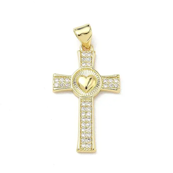 Brass Micro Pave Clear Cubic Zirconia Pendants