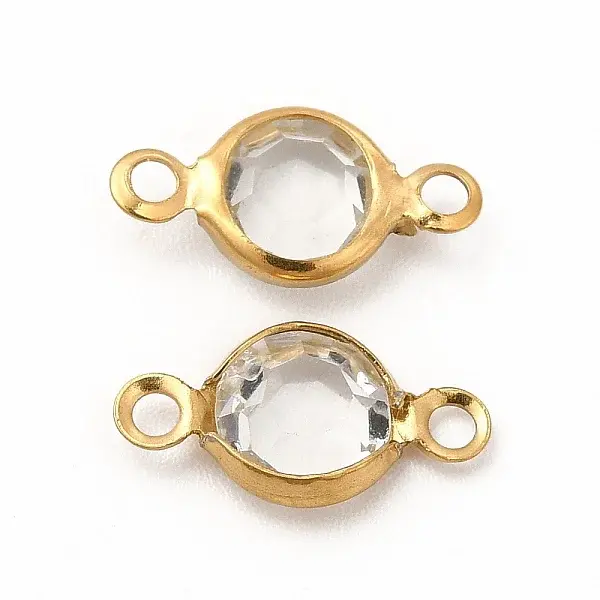 Ion Plating(IP) 304 Stainless Steel with Glass Connector Charms