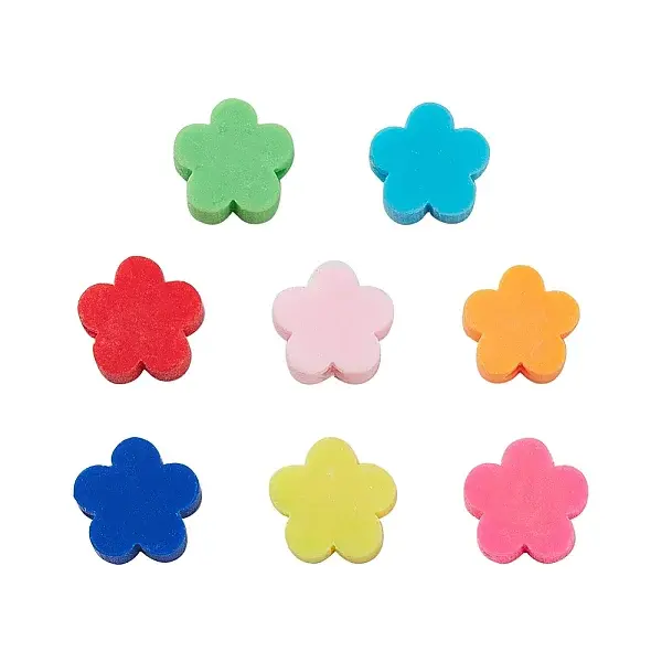 80Pcs 8 Colors Handmade Polymer Clay Beads