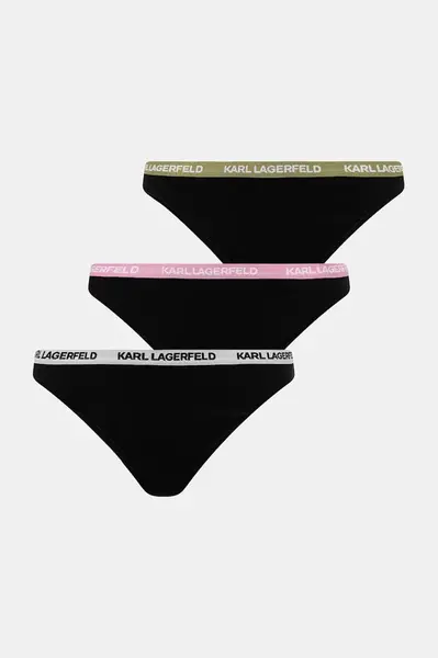 Karl Lagerfeld tanga dámské bavlněné s elastanem 3-pack
