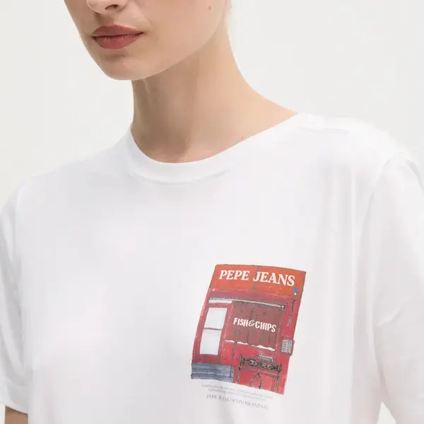 Bavlněné tričko Pepe Jeans GWENDOLYN bílá barva, PL505976