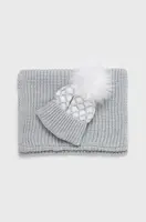 Čepice a nákrčník s vlnou Answear.LAB šedá barva