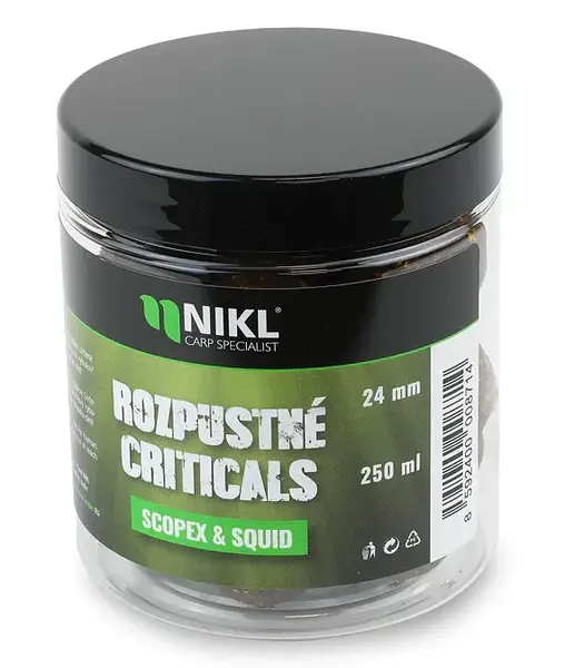 Nikl rozpustné criticals boilie scopex & squid 250 ml - 14 mm