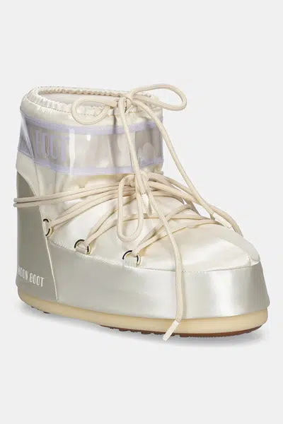 Snehule Moon Boot MB ICON LOW PEARLY strieborná farba, 80D1409660 L020