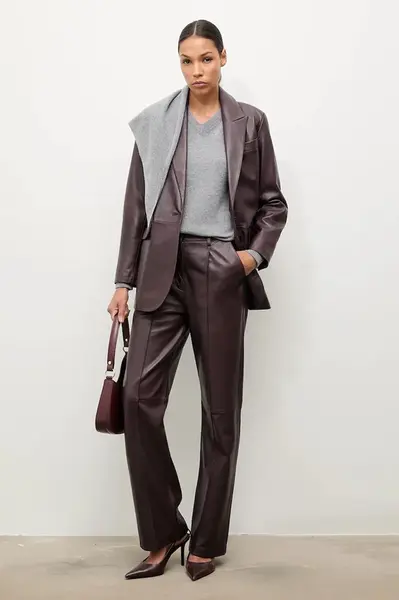 Svetr z merino vlny se šátkem Answear.LAB dámský, šedá barva