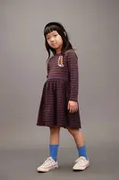 Dětské šaty s bavlnou Mini Rodini Stripe bird hnědá barva, mini, 25750122