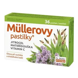 DR. MÜLLER Müllerovy pastilky s jitrocelem, mateřídouškou a vitaminem C 36 pastilek
