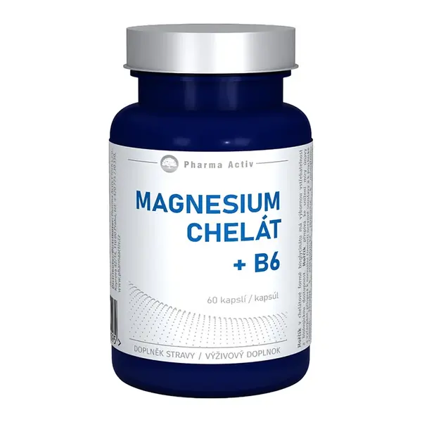 PHARMA ACTIV Magnesium chelát + B6 60 kapslí