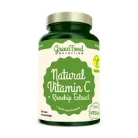 GREENFOOD NUTRITION Natural Vitamin C + Rosehip Extract 60 kapslí