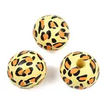 Printed Wood European Beads