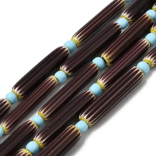 Handmade Lampwork Chevron Beads